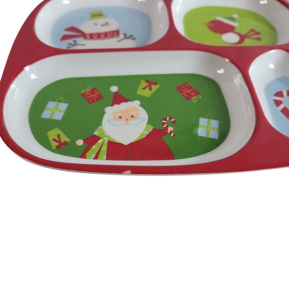 Target Holiday 08 Melamine Divided Plates Set of 4 Halloween Thanksgiving Xmas - Picture 8 of 16